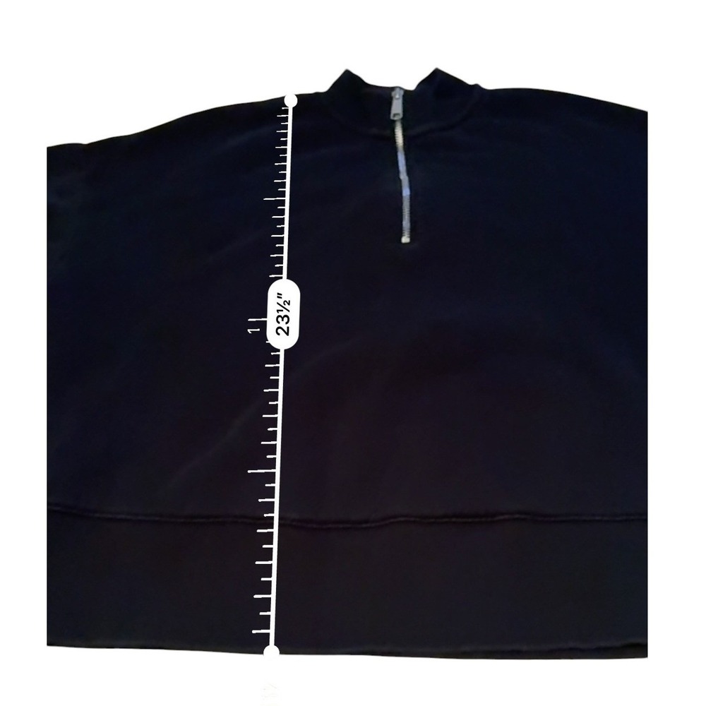 Madewell MWL Quarter Zip Sweatshirt Womens Small Black Betterterry Mock Neck - Picture 8 of 8